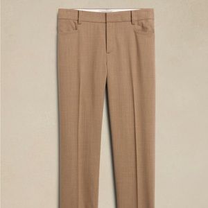 Banana Republic Siena Slim Italian Wool Ankle Pants, Heather Camel, Size 2